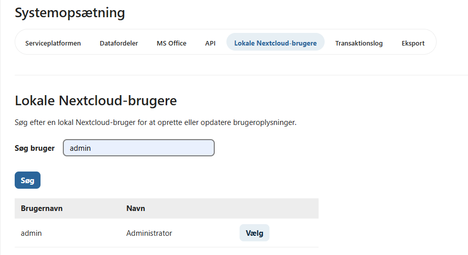 Lokale Nextcloud-brugere