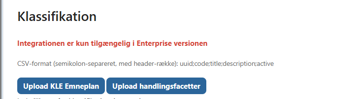 Upload klassifikation