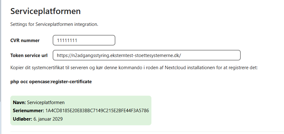 Certifikat oplysninger
