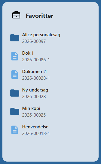 Widget Favoritter