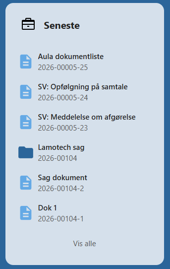 Widget Seneste