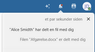 Notifikation om delt fil