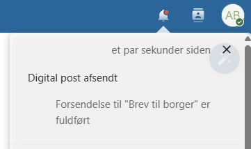 Notifikation om afsendelse
