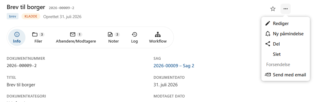 Kontekstmenu - Ny påmindelse