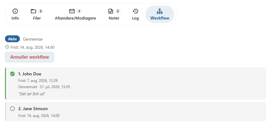 Workflow-status