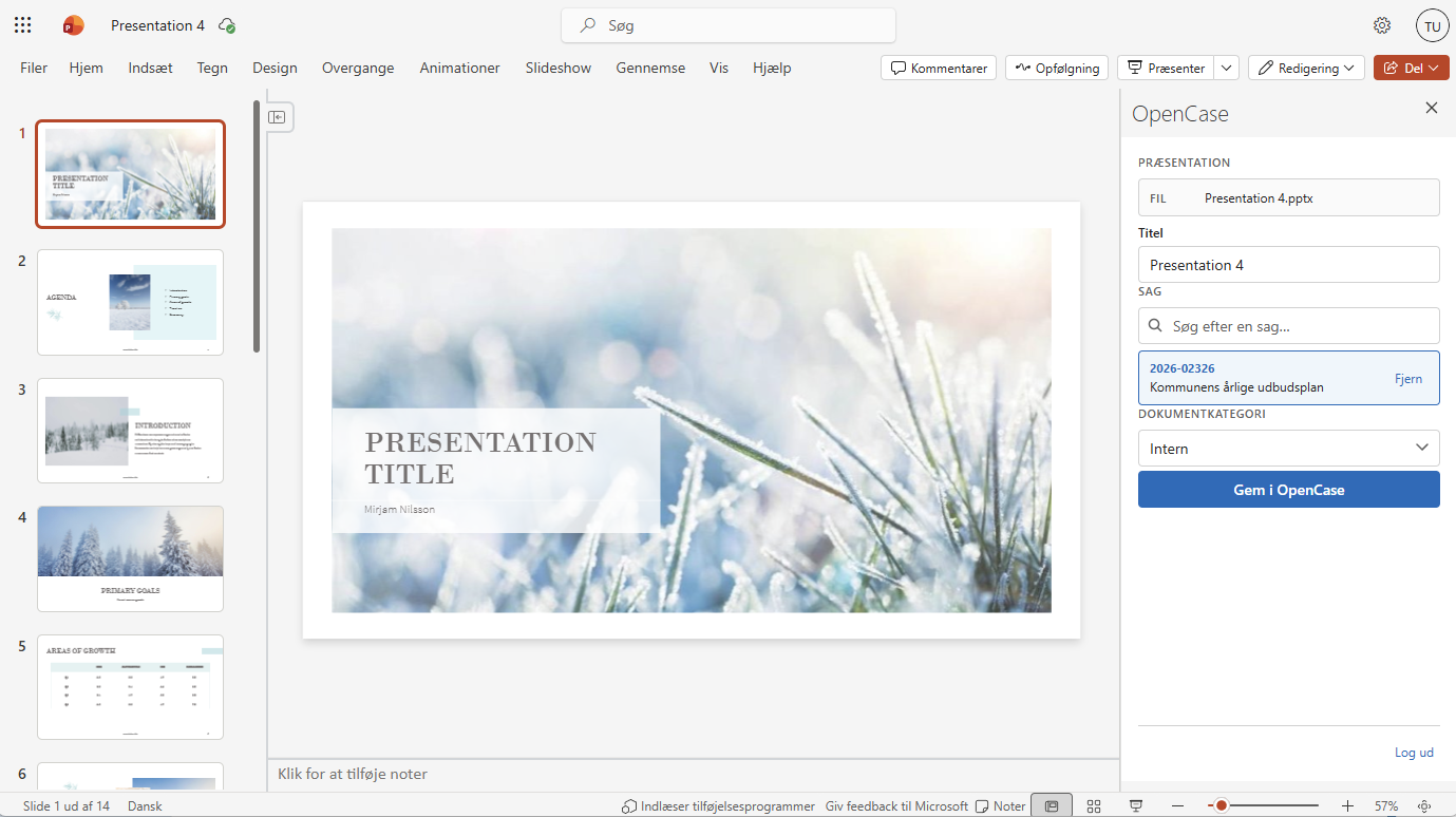 OpenCase i PowerPoint