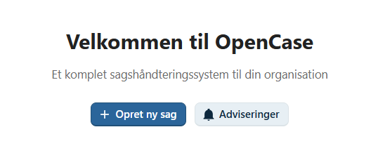 Knappen Opret ny sag