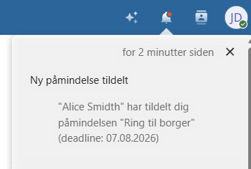 Notifikation om påmindelse